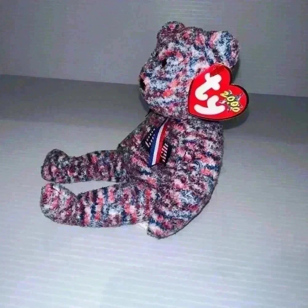 Ty Beanie Baby USA Red Blue Plush Stuffed Animal 2000 P.E. Pellets